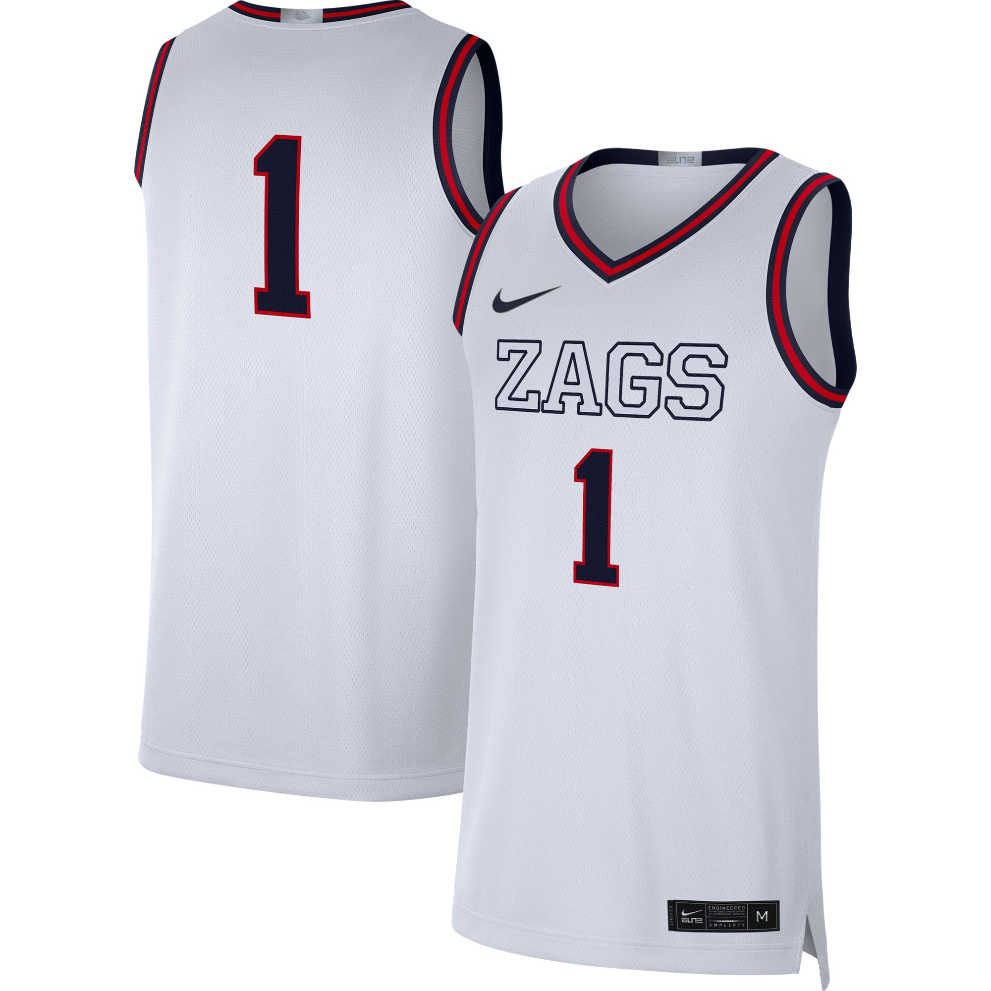 [NJP] # Gonzaga Bulldogs Limited Basketball Jersey - White