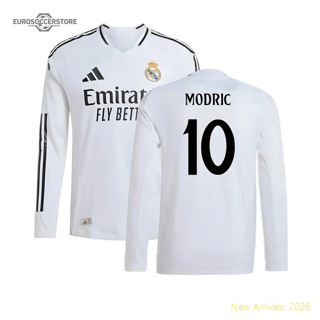 Match-Day 2024-2025 Real Madrid Authentic Long Sleeve Home Shirt (Modric