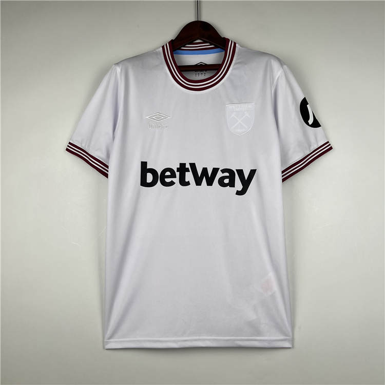West Ham United 2324 Football Shirt Away White Soccer Shirt -