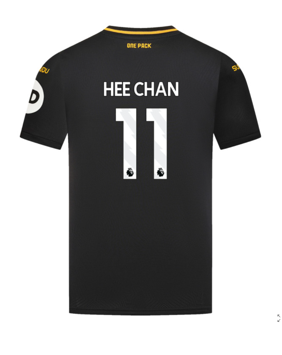 Wolverhampton Wanderers 24-25 Season Away Jersey for HEE CHAN, Sporting Number 11