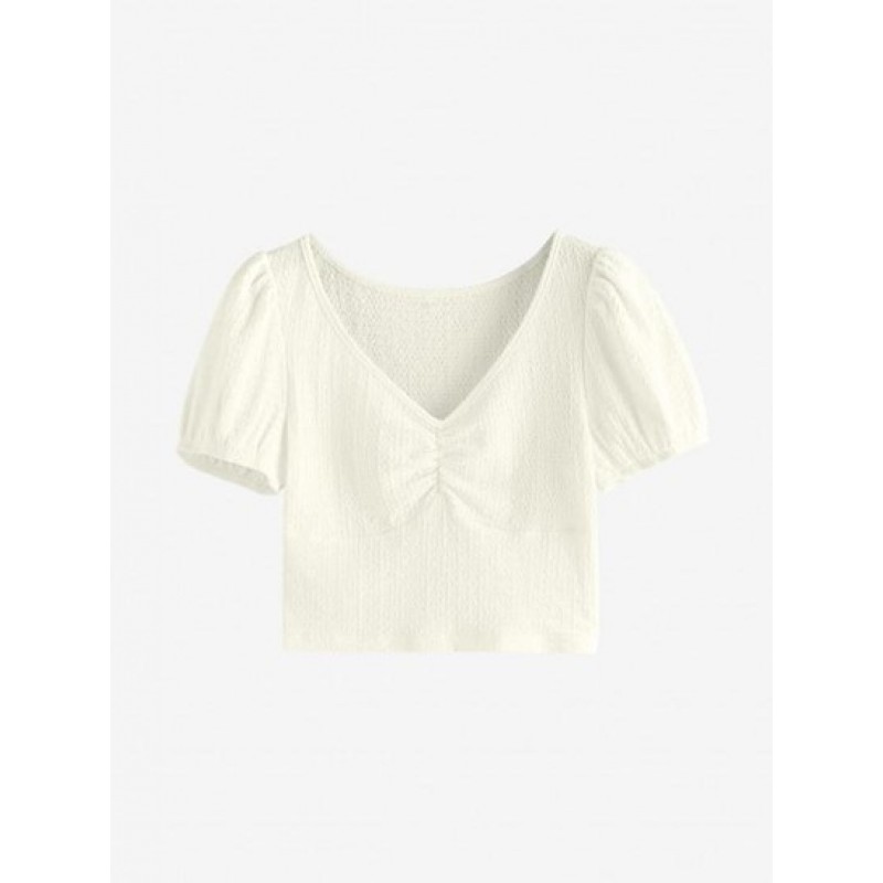 Crinkle Ruched Crop Top LA5534