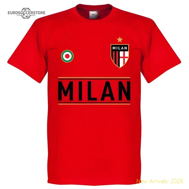 Ac Milan High-end Red Home Jersey Durable Athletic Fit Premium Fabric