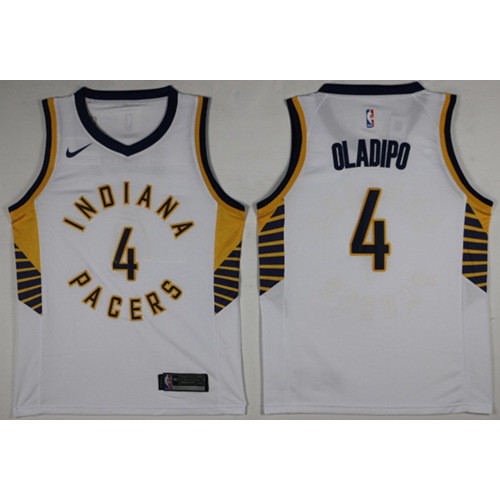 Nike Indiana Pacers #4 Victor Oladipo White NBA Swingman Association Edition Jersey Mens