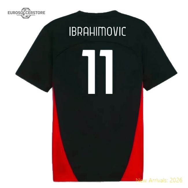 Official 2024-2025 Ac Milan Training Shirt (Black) (Ibrahimovic 11)