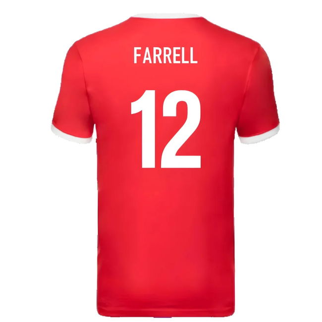 British and Irish Lions Ringer T-Shirt (Red) (Farrell 12)