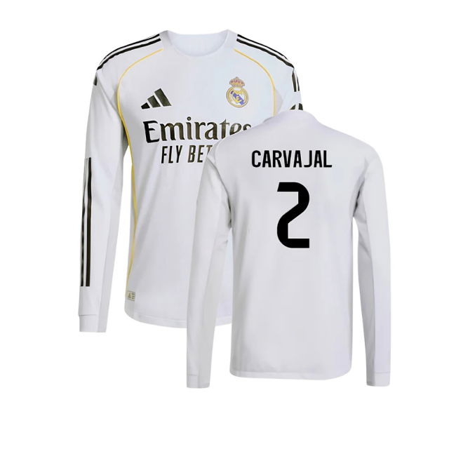 2025-2026 Real Madrid Home Football Shirt (Carvajal 2) Stretch Fabric