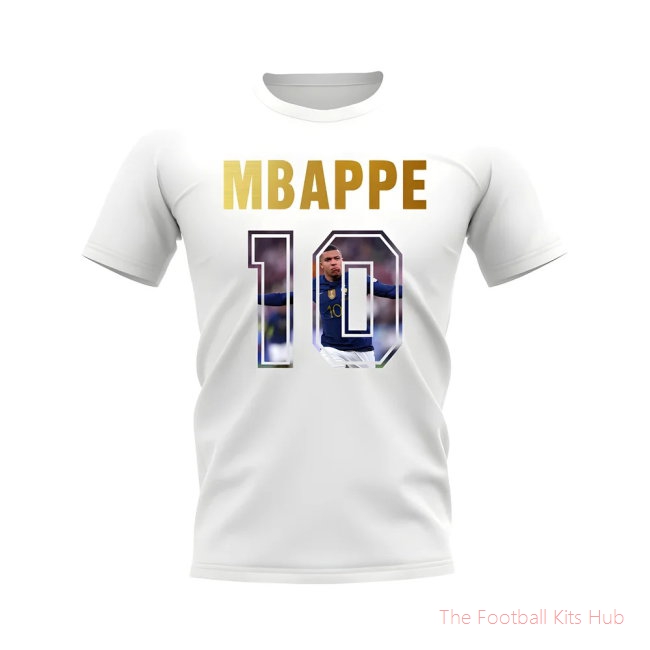 Kylian Mbappe Name And Number France T-Shirt (White)