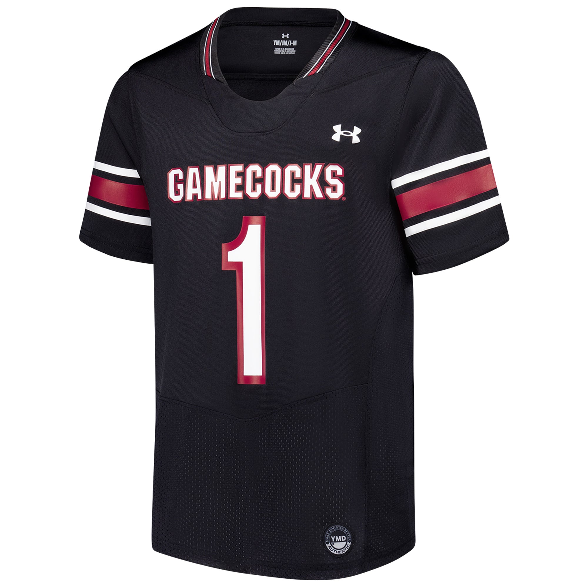 #1 South Carolina Gamecocks Under Armour Youth Replica Football Jersey - Black