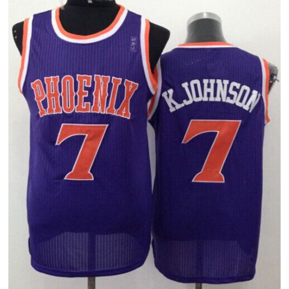 Suns #7 K Johnson Purple New Throwback Stitched NBA Jersey