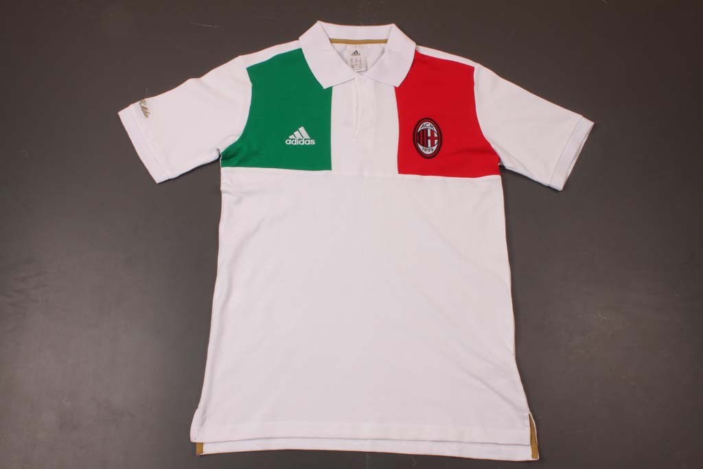 Genuine Official 2014 AC MILAN WHITE SHORT SLEEVE POLO T-SHIRT