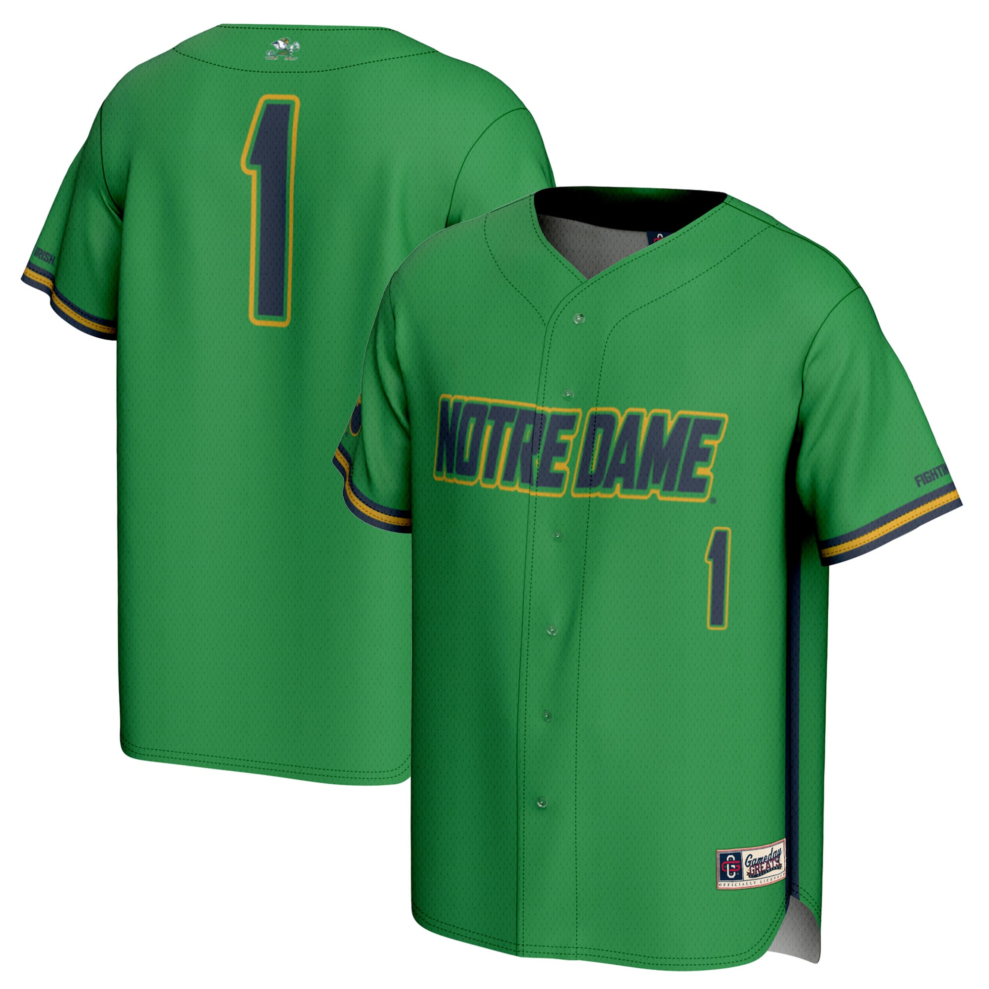 [NJP] Notre Dame Fighting Irish GameDay Greats Youth Lightweight Baseball Jersey - Green