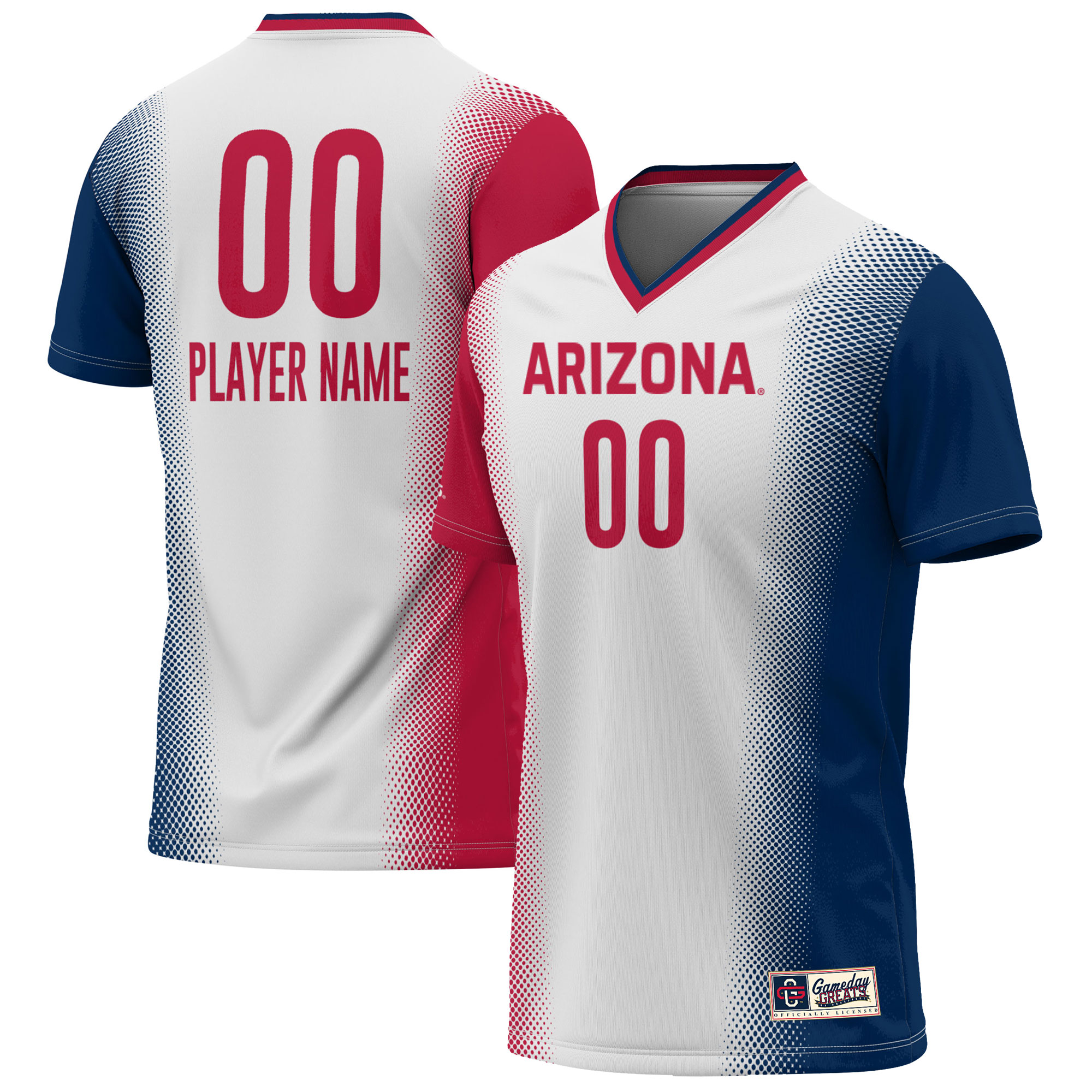[LK] Arizona Wildcats GameDay Greats Unisex Pick-A-Player NIL Lightweight Soccer Jersey - White
