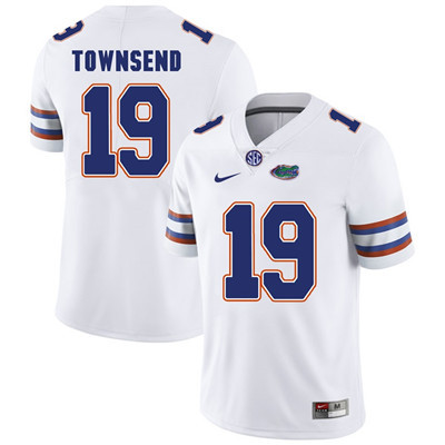 Men's None White 2024 team authorized Johnny Townsend #19 high