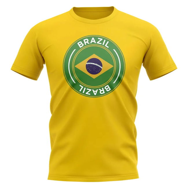 High Brazil Football Badge T-Shirt (Yellow) Soccer Championship