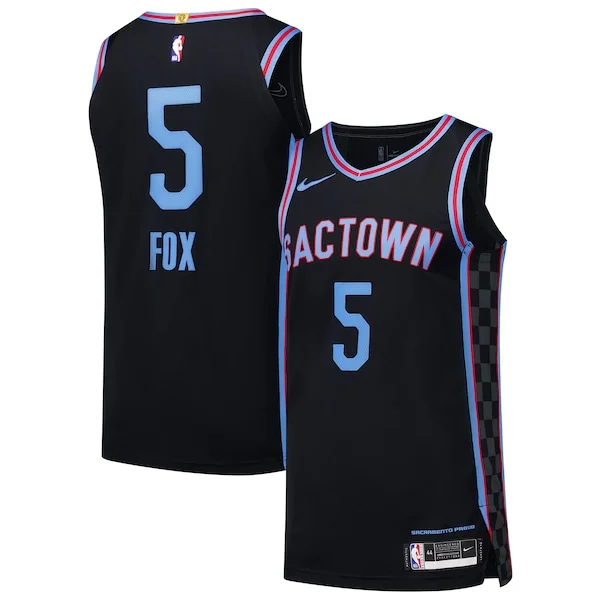 De'Aaron Fox SAC Authentic Jersey - premium NBA - Black basketball
