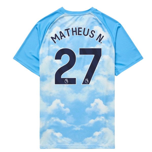 [JGK] 2026-2027 Man City Warm Up Jersey (Icy Blue) - Kids (Matheus N. 27)