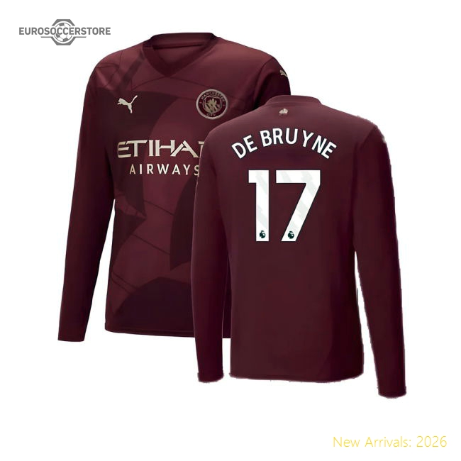 2024-2025 Man City Third Long Sleeve Jersey De Bruyne 17