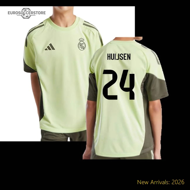 2025-2026 Real Madrid Training Jersey (Almost Lime) - Kids (Huijsen 24)