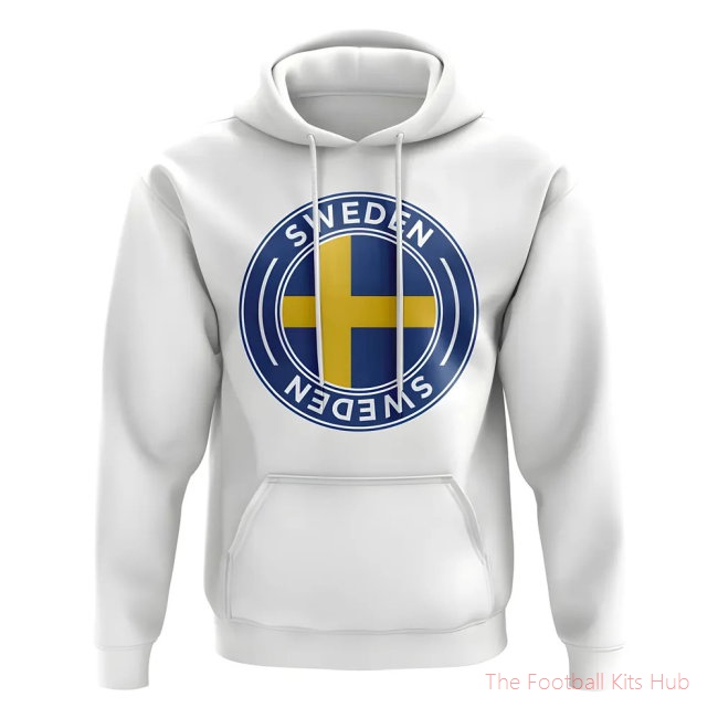 Men Sweden Football Badge Hoodie (White)