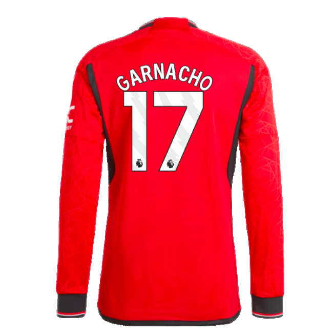Match Quality Football Man Utd Long Sleeve Home Shirt Garnacho #17...