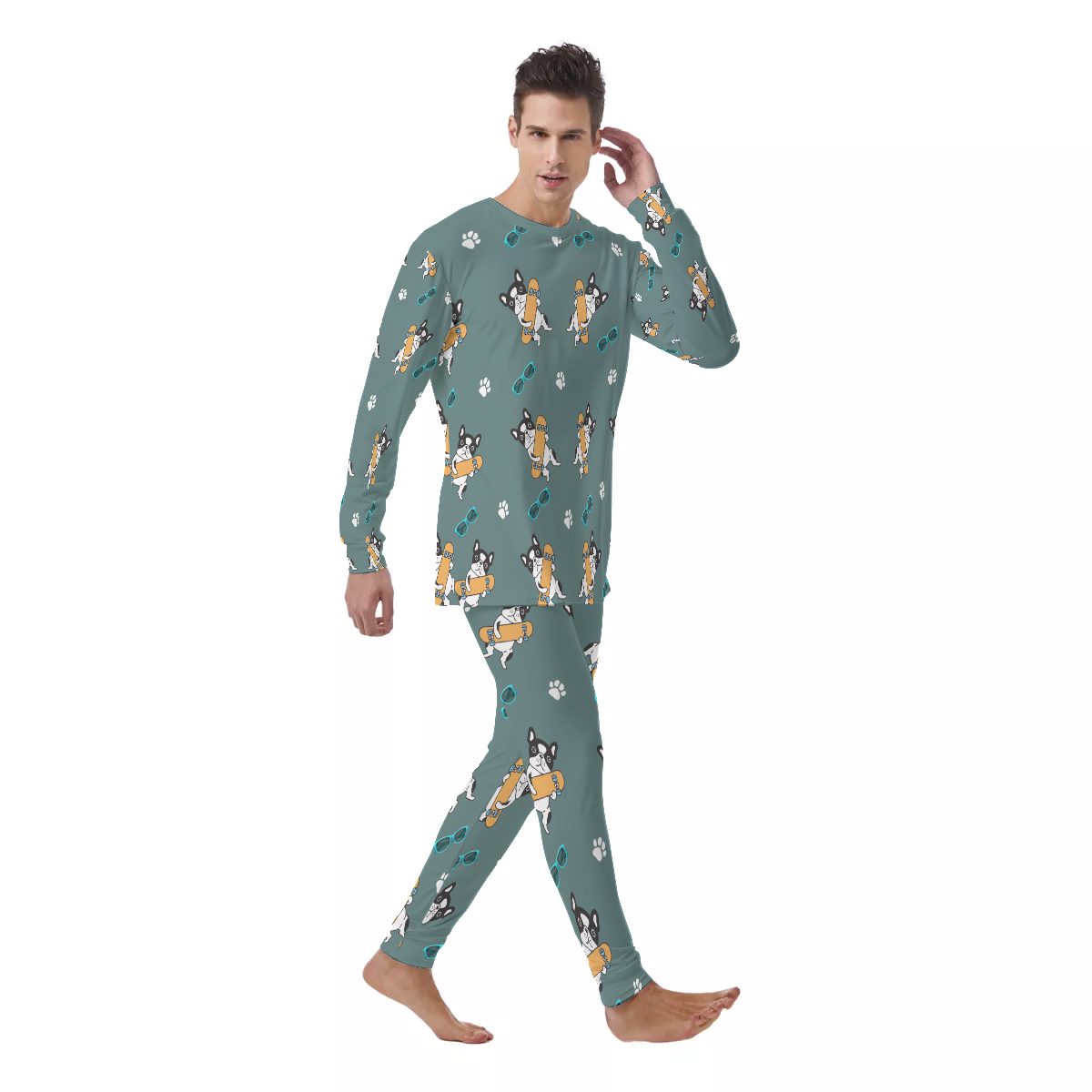 French Bulldog Lover Walter Men's Pajamas Frenchie Fan Item