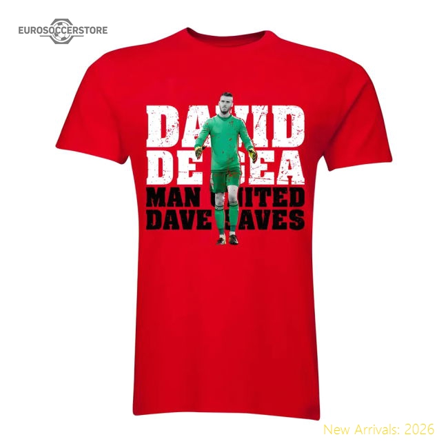 David De Gea Man United Goalkeeper T-Shirt (Red) - Kids
