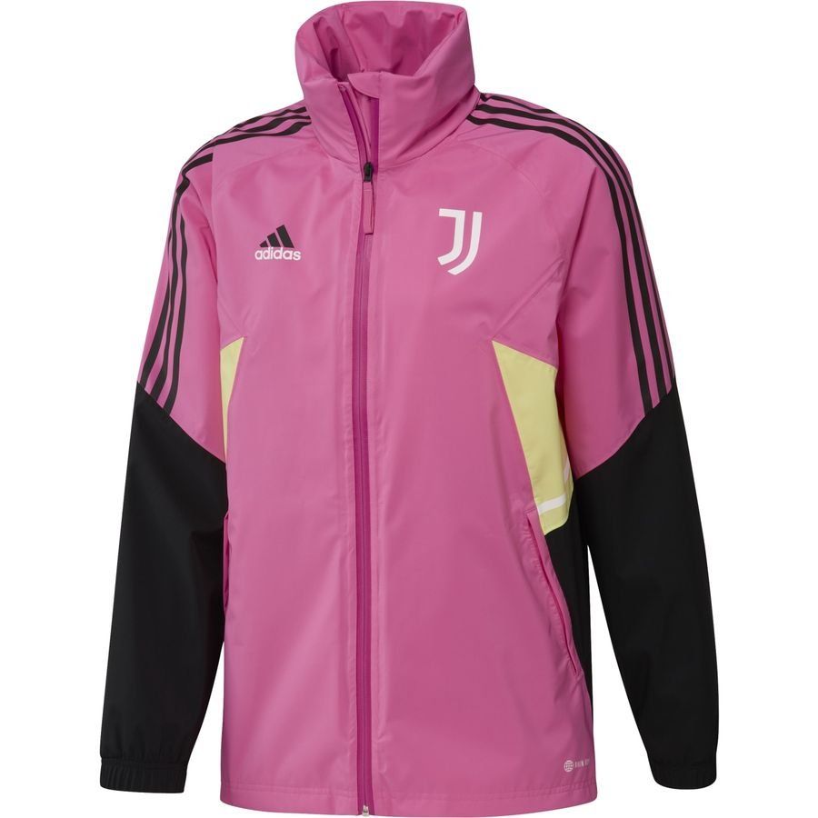 Juventus Rain Travel Jacket Condivo 22 Pink/jet Black/yellow