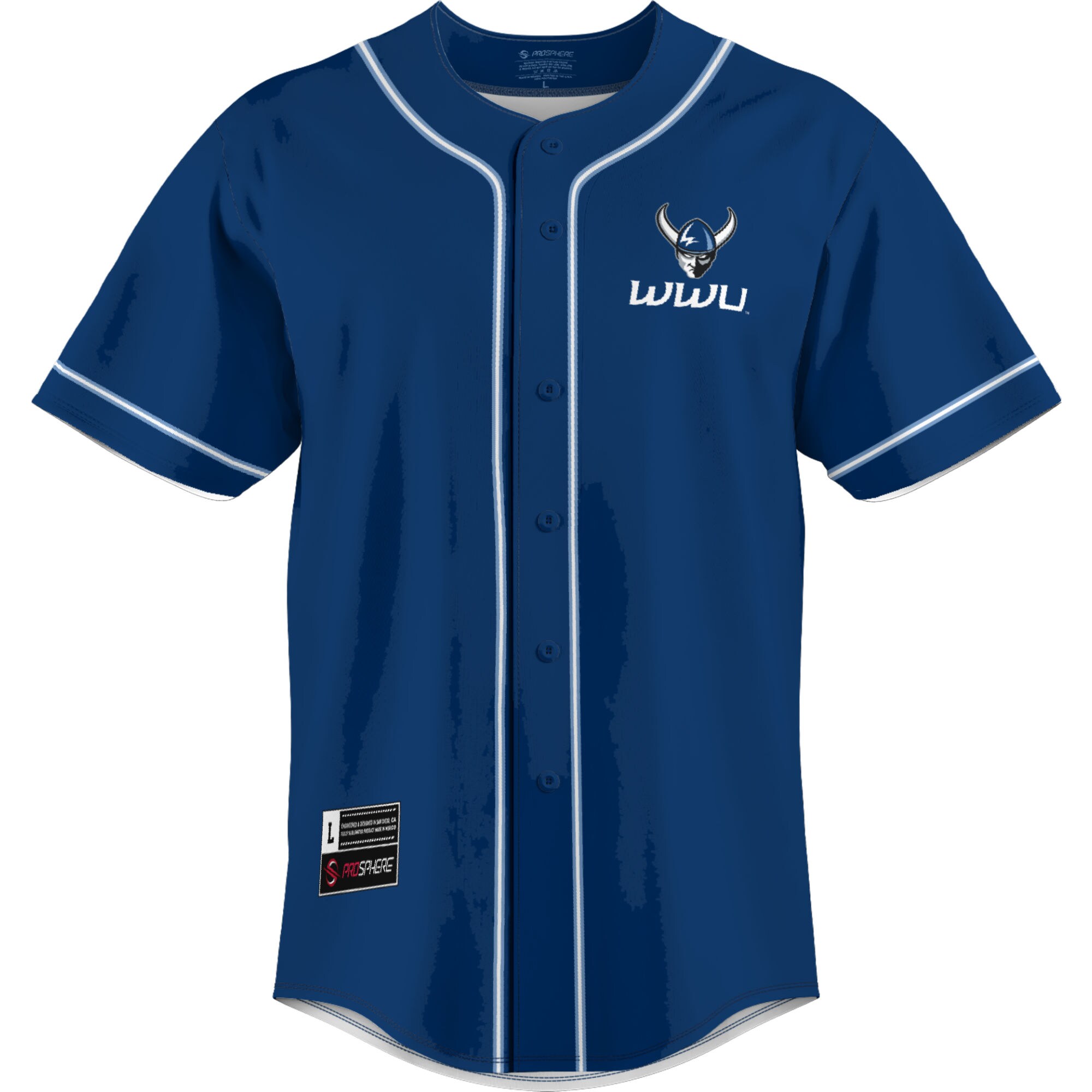 [LK] Western Washington Vikings GameDay Greats Lightweight Baseball Jersey - Blue