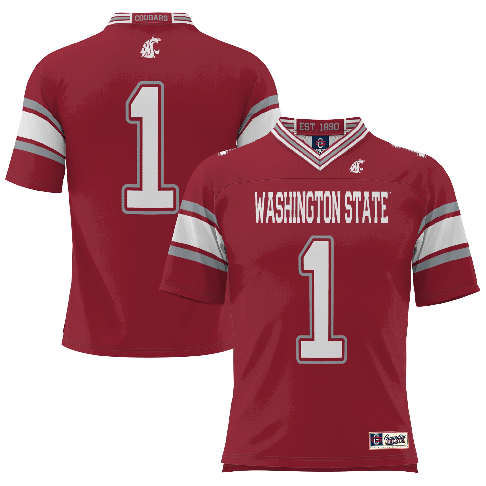 [DDG] Washington State Cougars GameDay Greats Endzone Football Jersey - Crimson