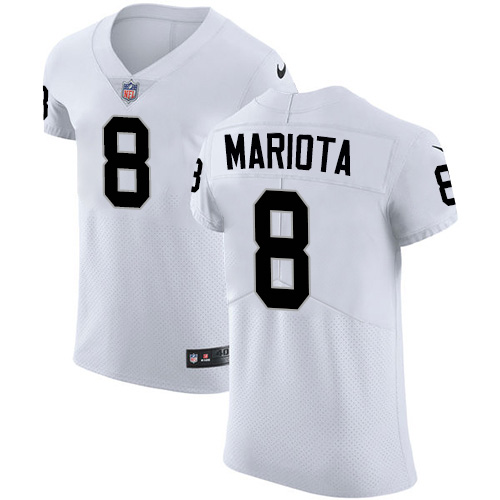 NFL O R Raiders #8 Marcus Mariota White Elite Jersey - Authentic Qu...