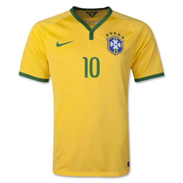 High Performance 2014 Brazil 10 PELE Home Yellow Jersey Shirt