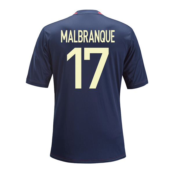 13-14 Olympique Lyonnais 17 Malbranque Away Black Jersey Shirt -