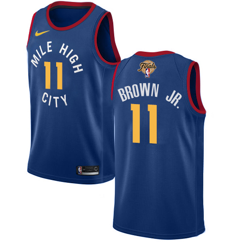 Nike Nuggets #11 Bruce Brown Jr. Blue 2023 NBA Finals Patch Swingman Statement Edition Jersey