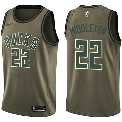 Bucks Khris Middleton #22 Durable 2024 Icon NBA Swingman Jersey Green