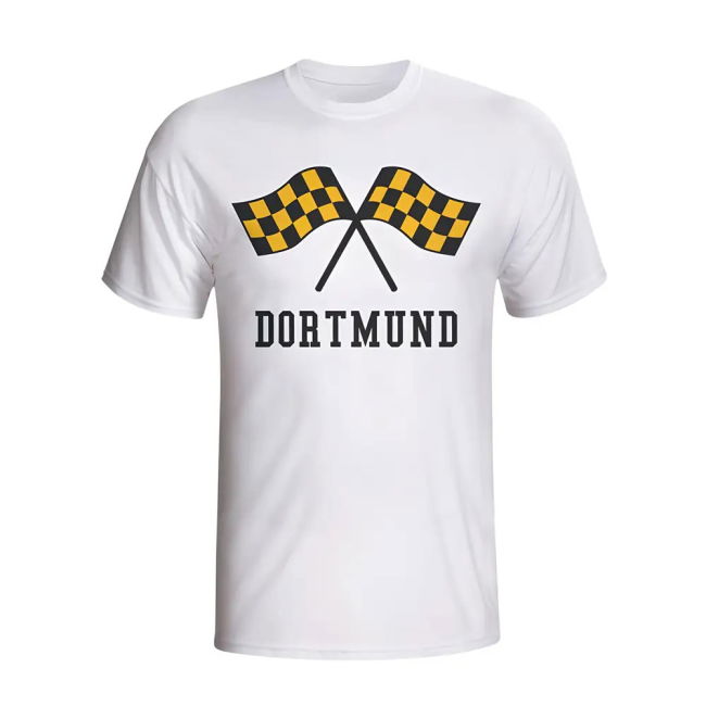 Borussia Dortmund Authentic Replica T-Shirt (white) Stretch Fabric