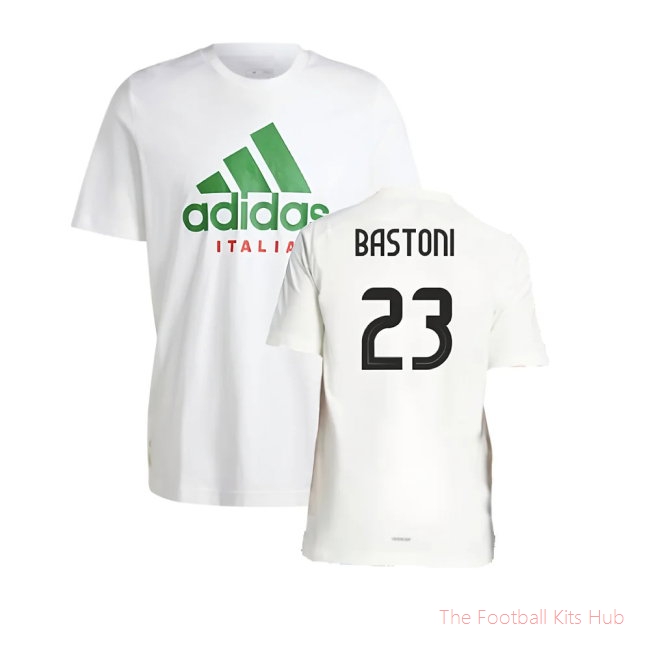 2024-2025 Italy DNA Graphic Tee (White) (BASTONI 23)