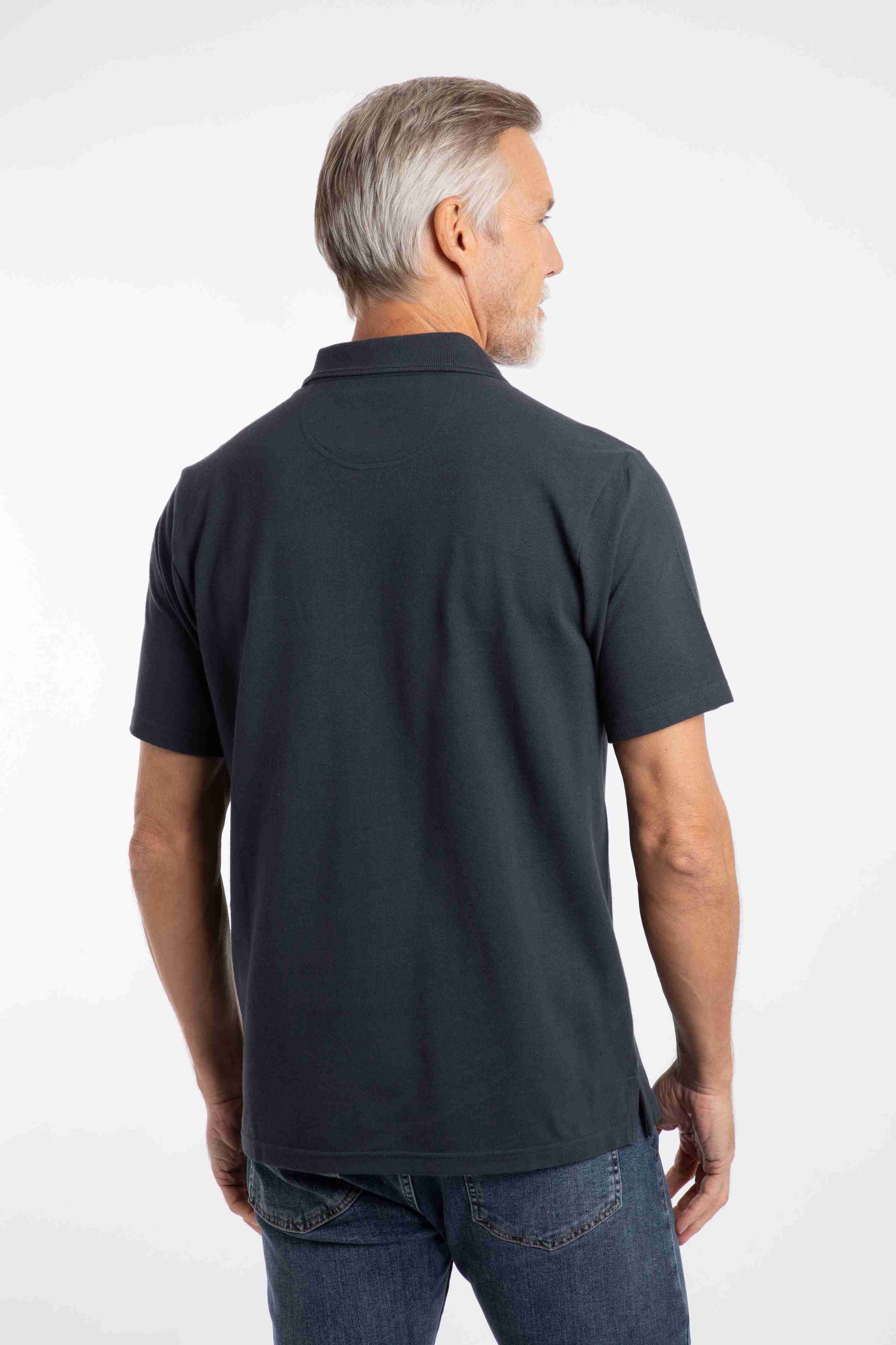 Giles Pique Polo Shirt Navy