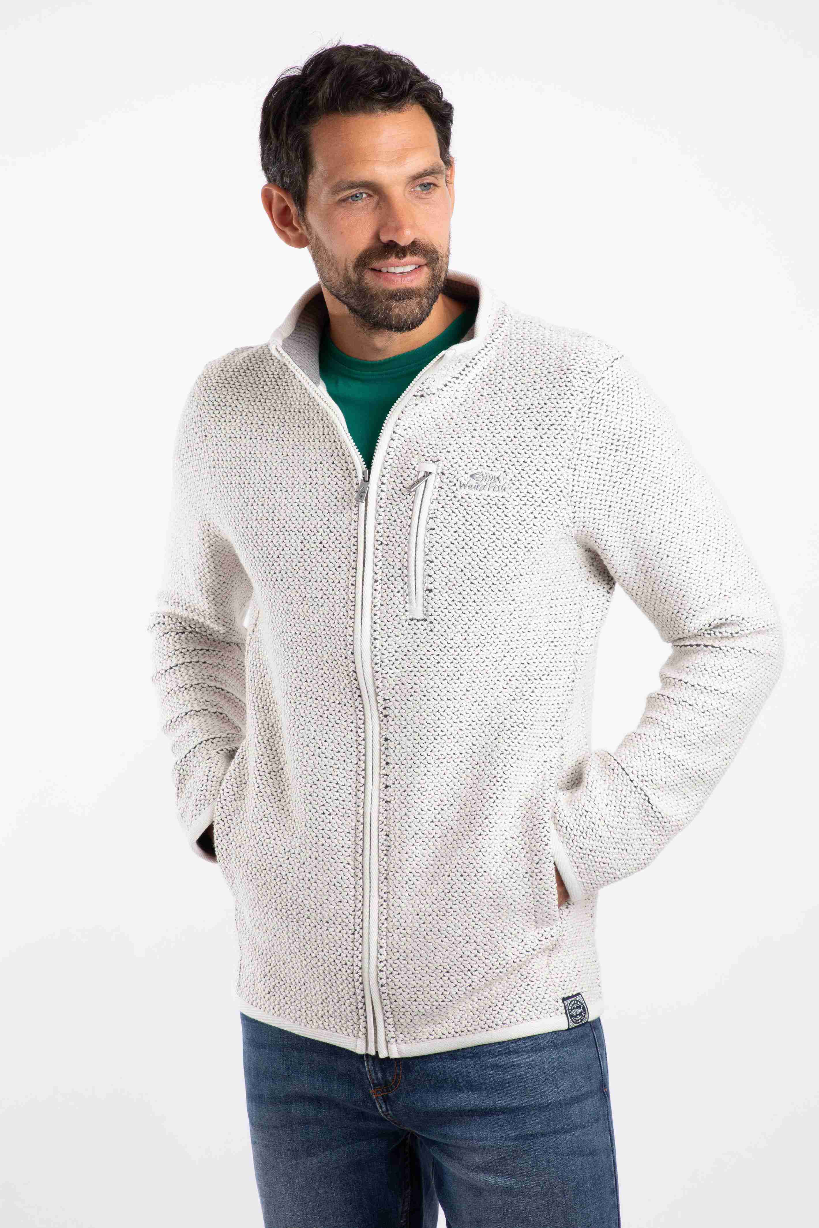 Transom Full Zip Macaroni Sweatshirt Ecru