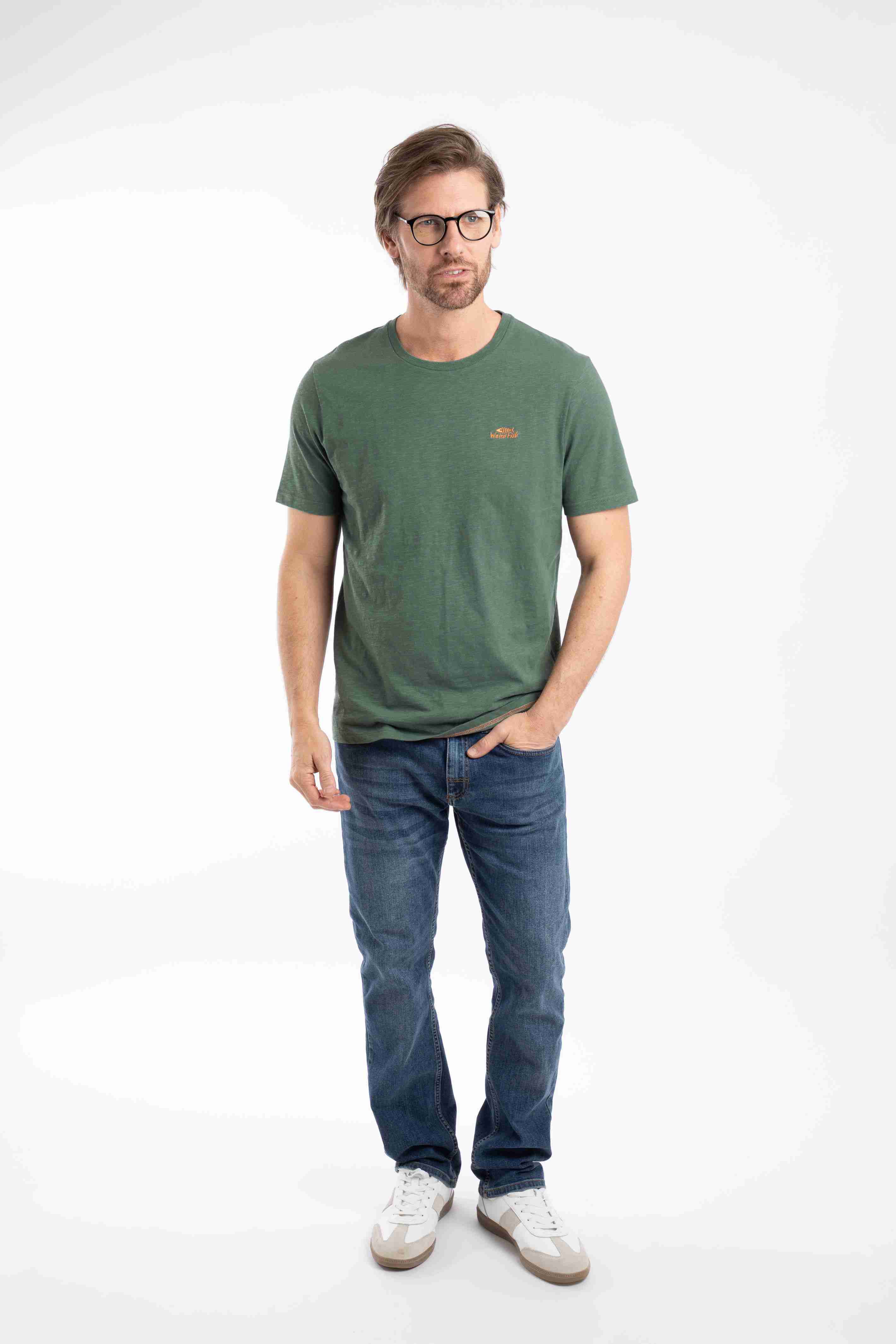 Fished Branded T-Shirt Dusky Green