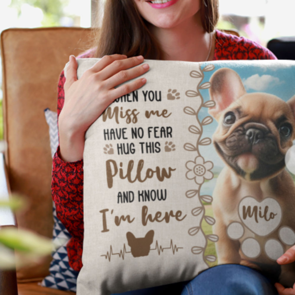 Comfortable Frenchie Name And Image Personalized Pillow for Daily Life