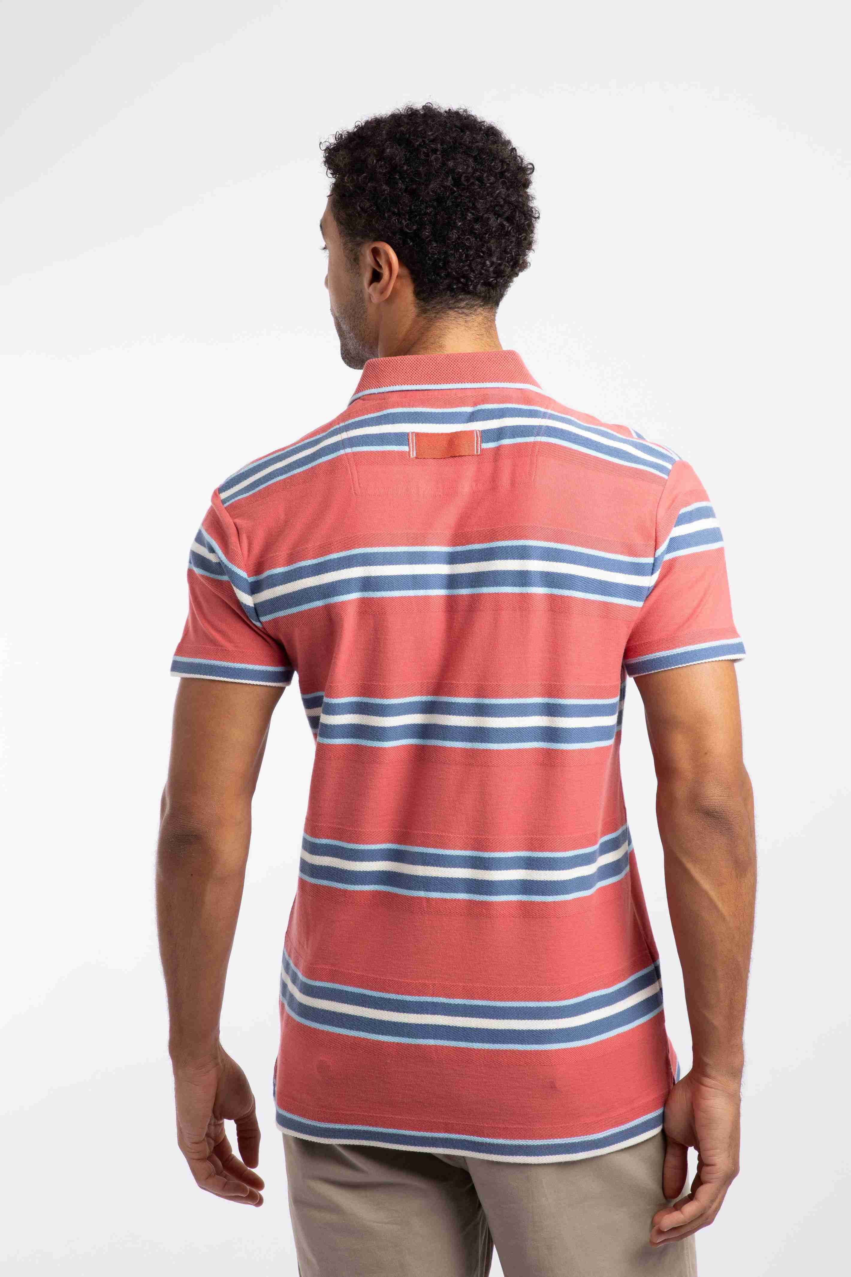 Dent Block Stripe Polo Shirt Nantucket