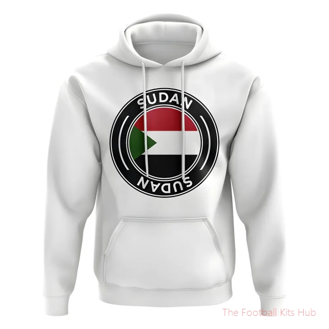 Men Sudan Football Badge Hoodie (White)
