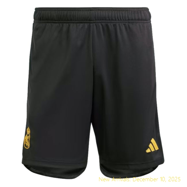 2023-2024 Real Madrid Third Shorts - Performance Jersey - Black Color