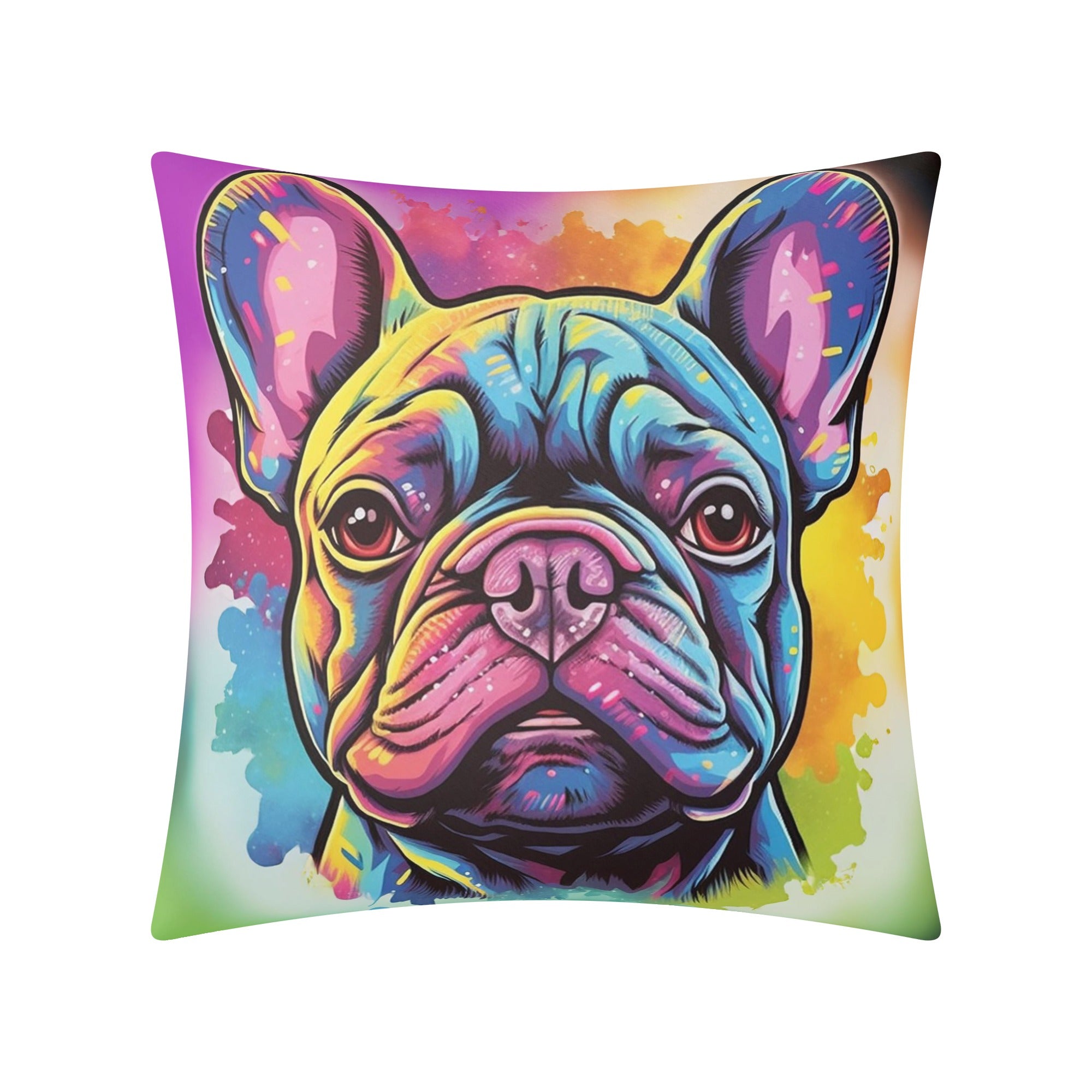 Adorable Frenchie Face - Frenchie Pillow Cover Outdoor Use