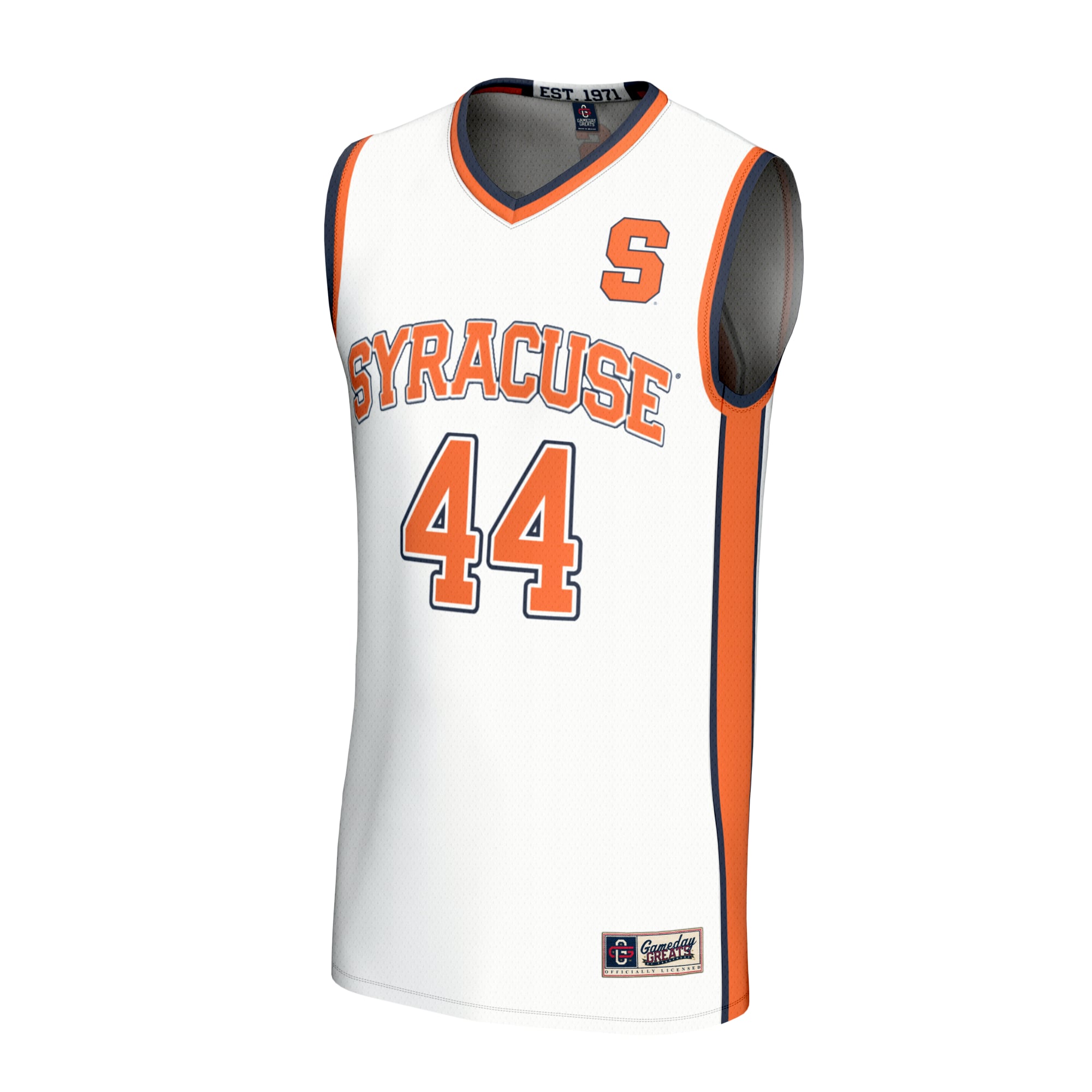 #44 Syracuse Orange GameDay Greats Unisex Lightweight Collegiate Basketball Fashion Jersey - White