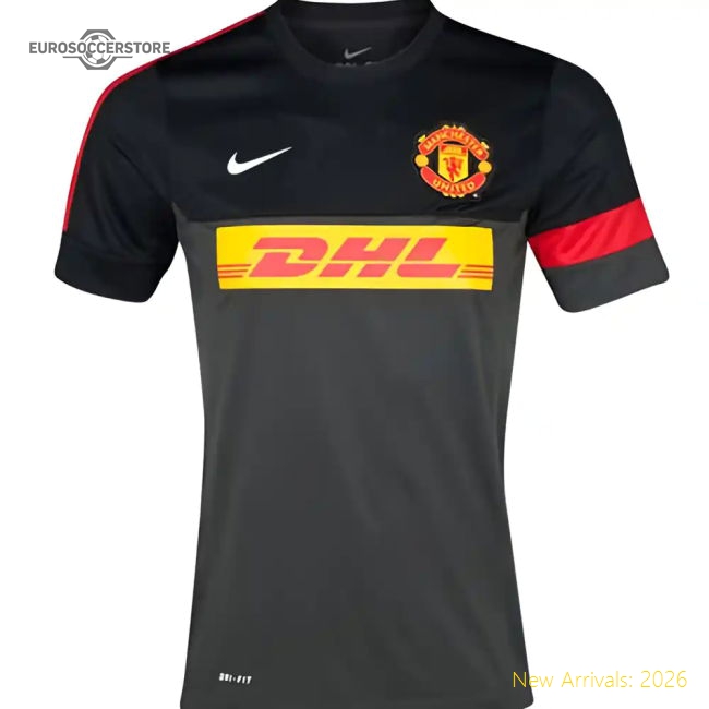 2012-13 Man Utd Nike Training Football Top (Black) - Kids
