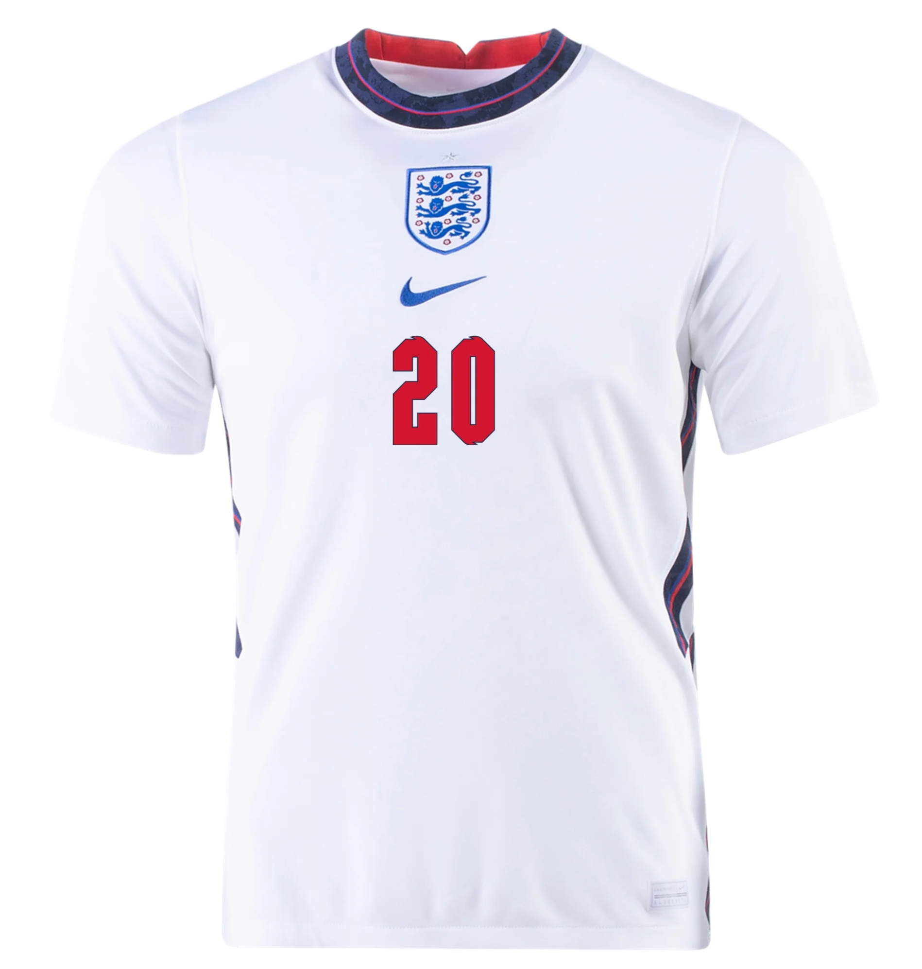 Adult Eng Marcus Rashford England Top-grade Home Jersey 2020