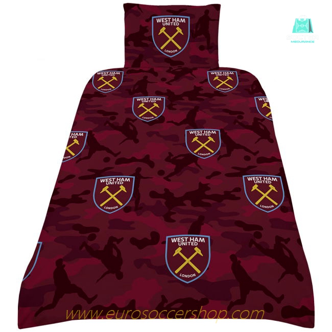 West Ham United FC Player Camo Single Duvet Set