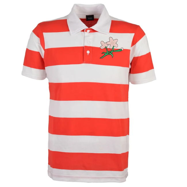 Championship Japan Rugby Polo Shirt - Red/White Stripe