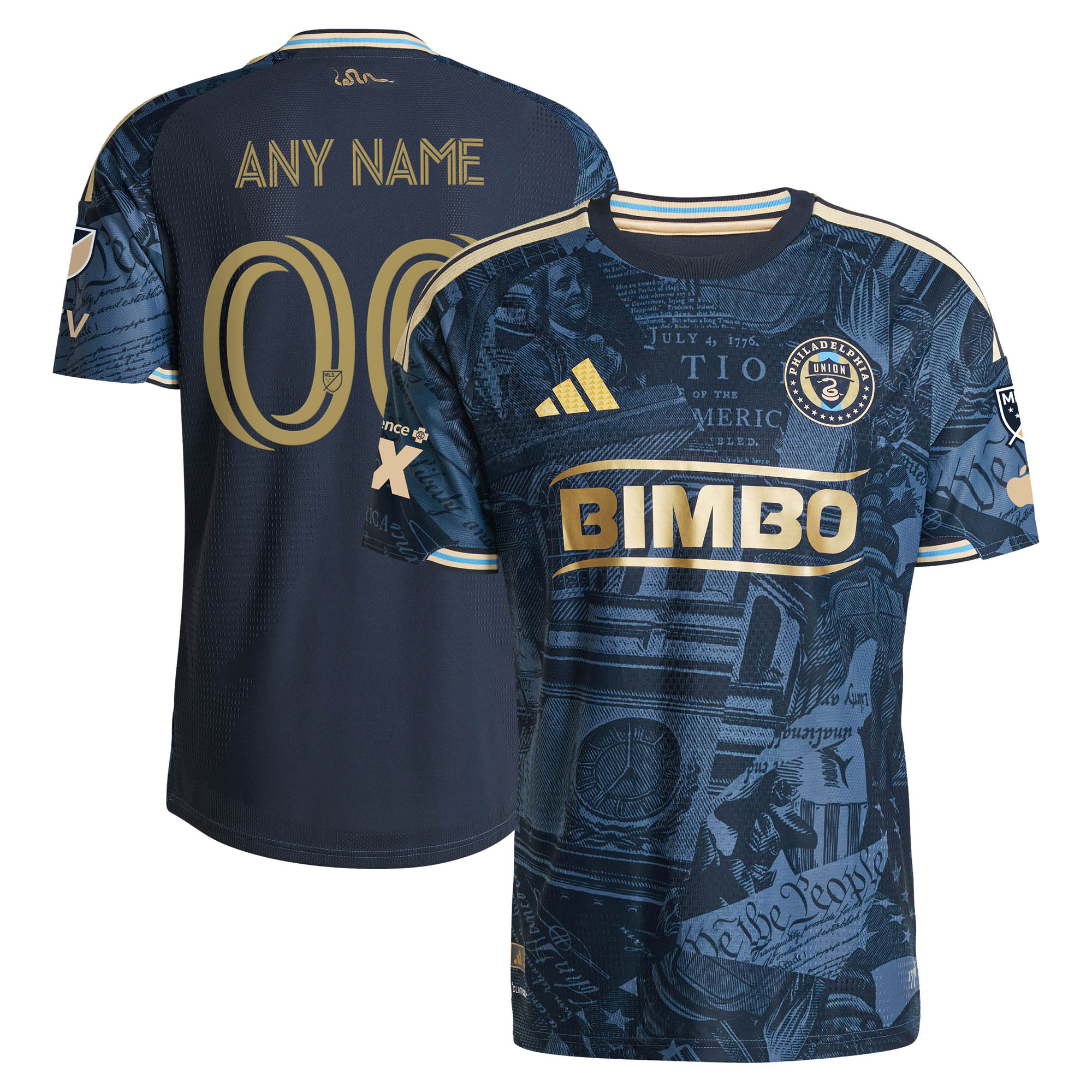 [LK] Philadelphia Union 2026 1776 Kit On-Field Authentic Patch Custom Jersey - Navy